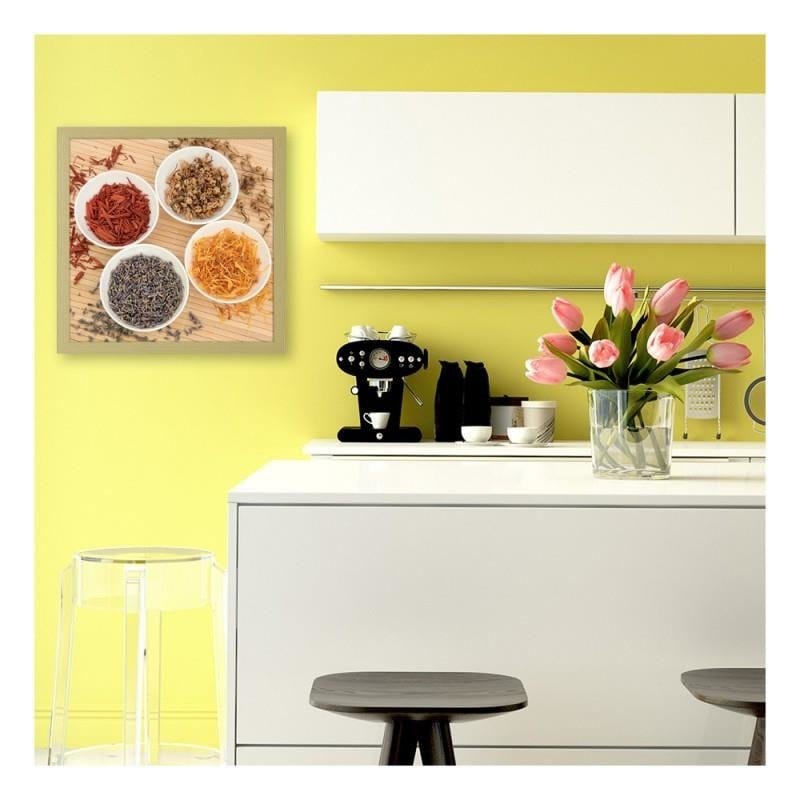 Glezna bēšā rāmī - Spices in white bowls Home Trends DECO
