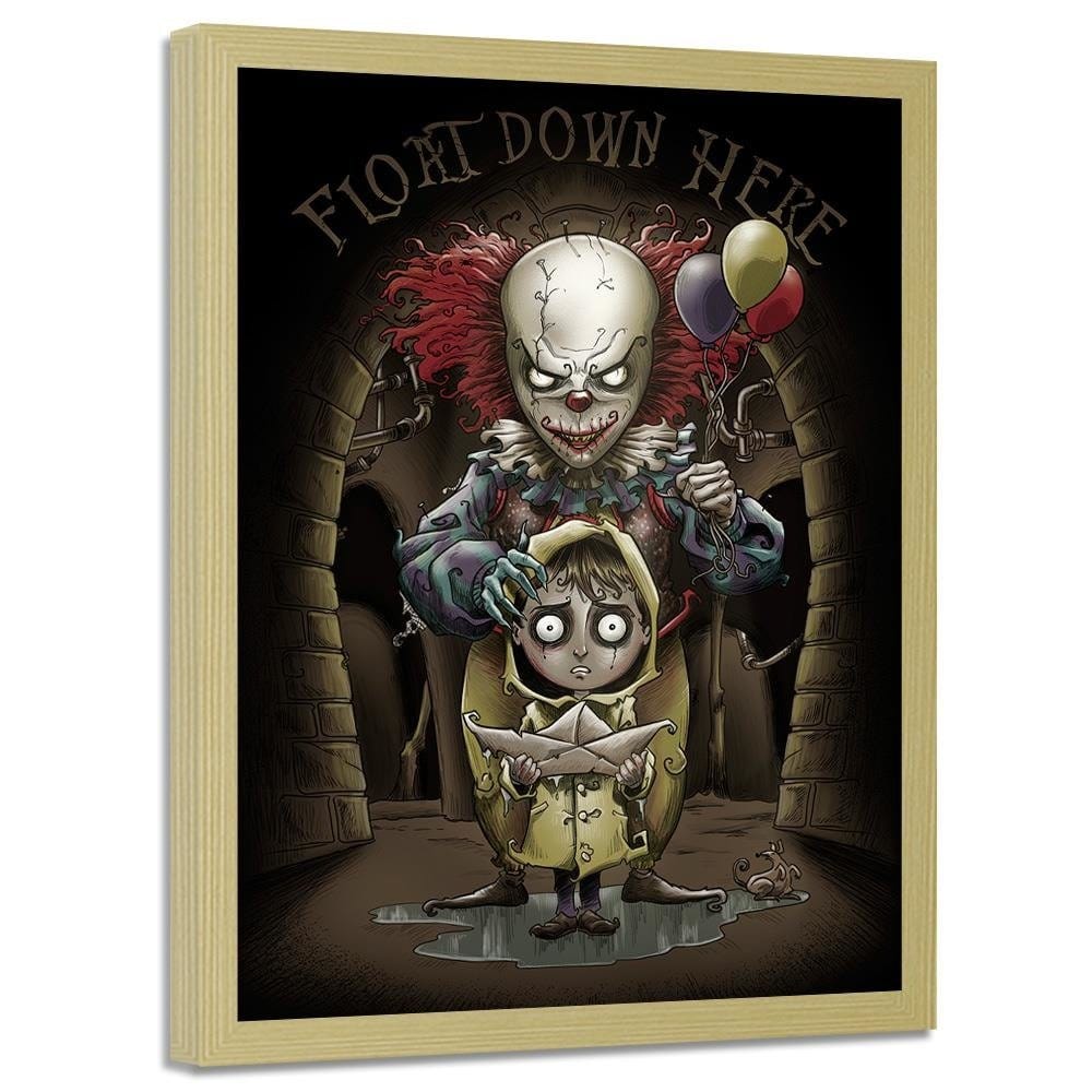 Glezna bēšā rāmī - Spooky Clown Home Trends DECO