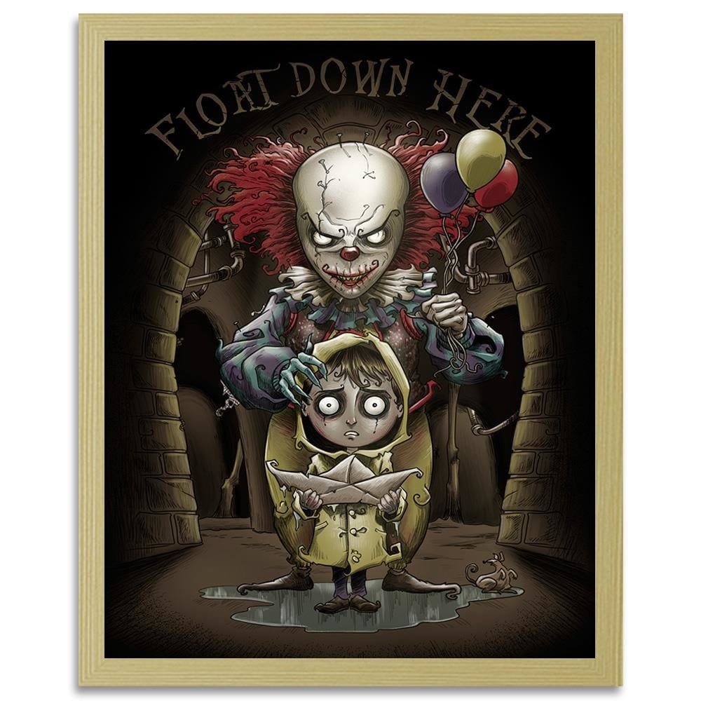 Glezna bēšā rāmī - Spooky Clown Home Trends DECO