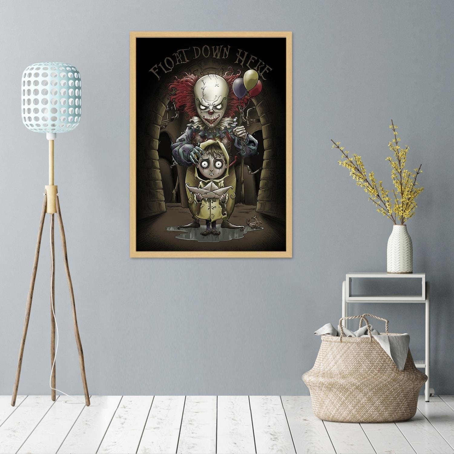 Glezna bēšā rāmī - Spooky Clown Home Trends DECO