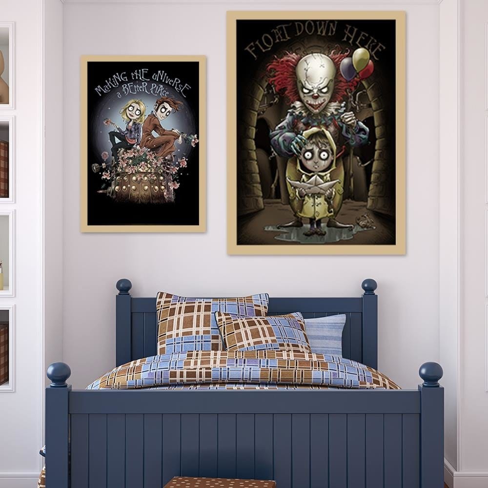 Glezna bēšā rāmī - Spooky Clown Home Trends DECO