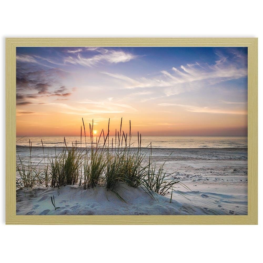 Glezna bēšā rāmī - Sunset Over The Beach Home Trends DECO