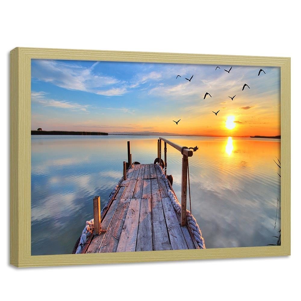 Glezna bēšā rāmī - Sunset Over The Bridge 2 Home Trends DECO