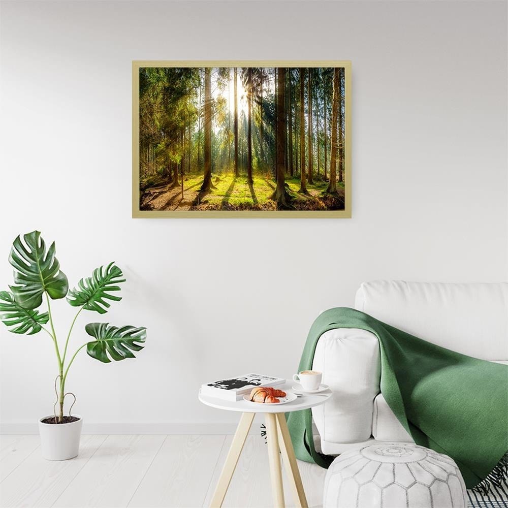 Glezna bēšā rāmī - Sunshine Behind The Trees Home Trends DECO