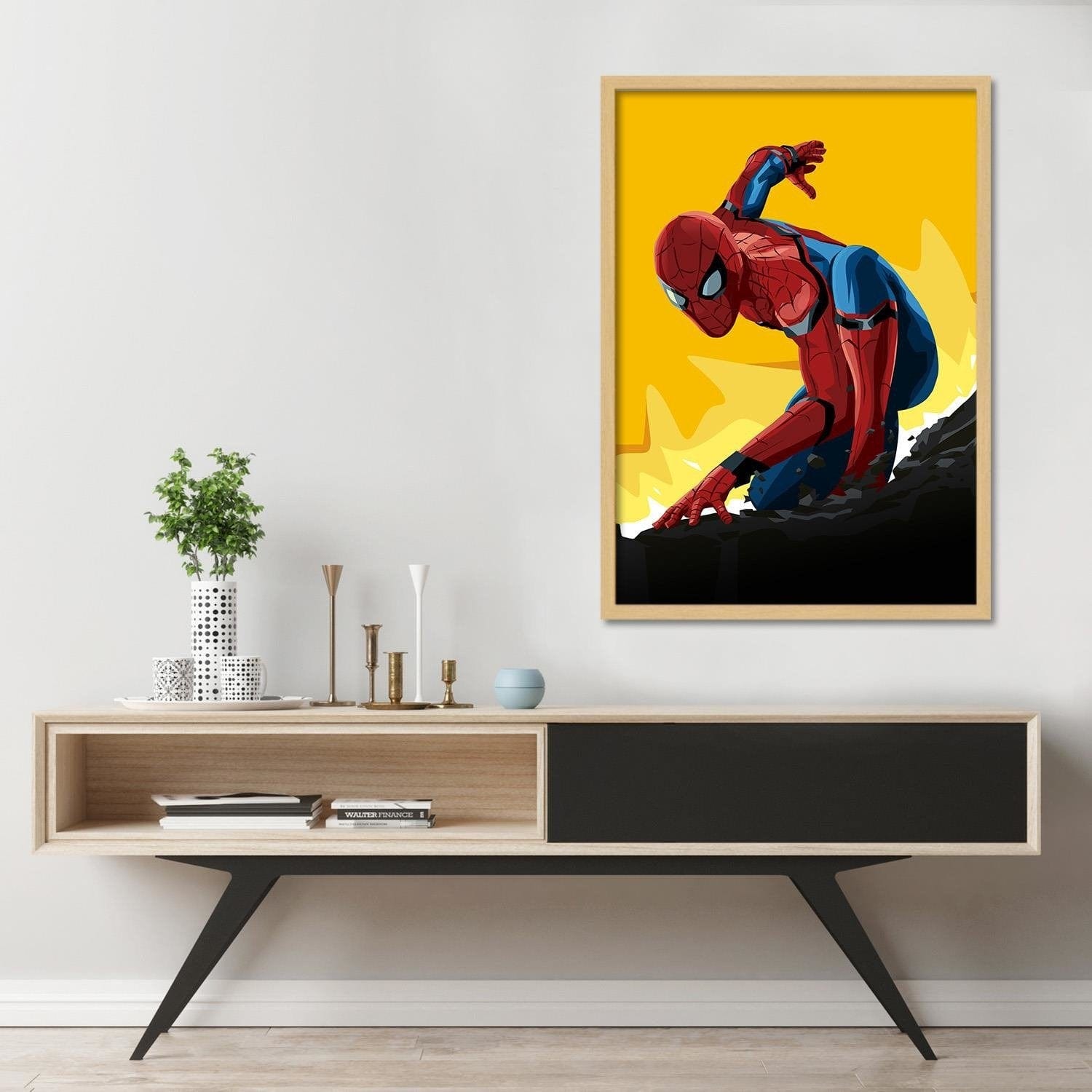 Glezna bēšā rāmī - Superhero Yellow Home Trends DECO
