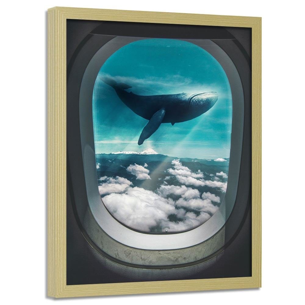 Glezna bēšā rāmī - Surrealism Blue Home Trends DECO