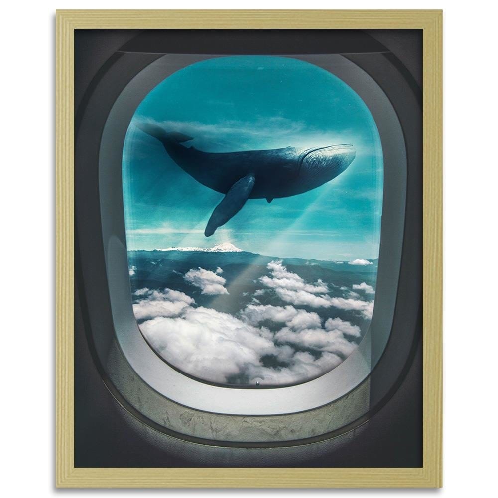 Glezna bēšā rāmī - Surrealism Blue Home Trends DECO