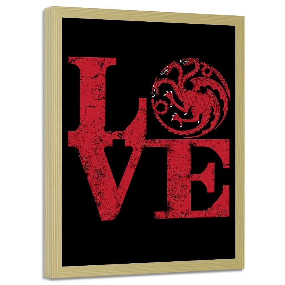 Glezna bēšā rāmī - Targaryen Love Red Home Trends DECO