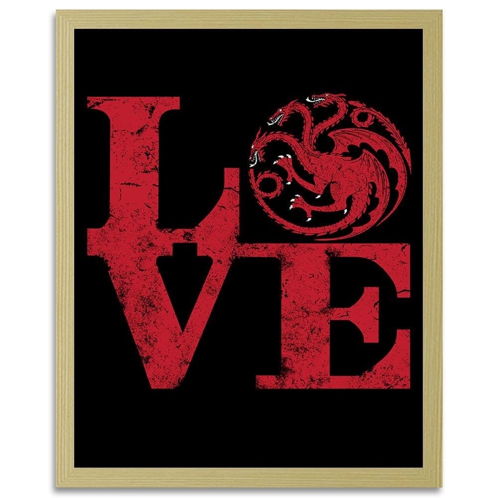 Glezna bēšā rāmī - Targaryen Love Red Home Trends DECO
