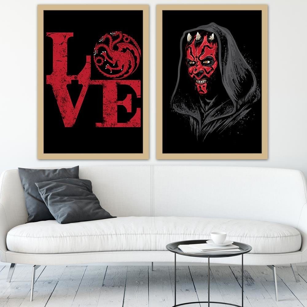 Glezna bēšā rāmī - Targaryen Love Red Home Trends DECO