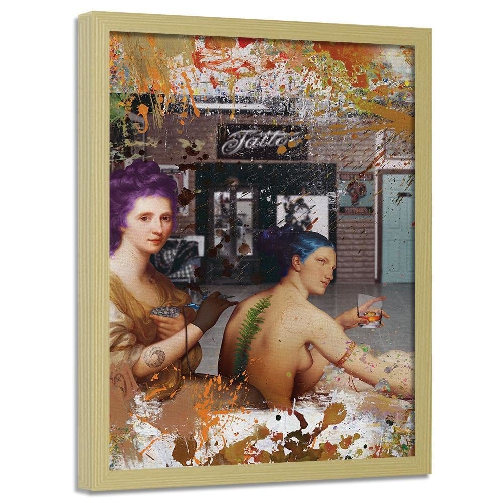 Glezna bēšā rāmī - Tattoo Women Home Trends DECO