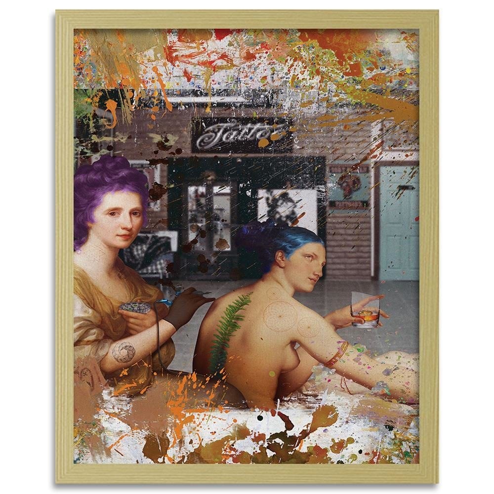 Glezna bēšā rāmī - Tattoo Women Home Trends DECO
