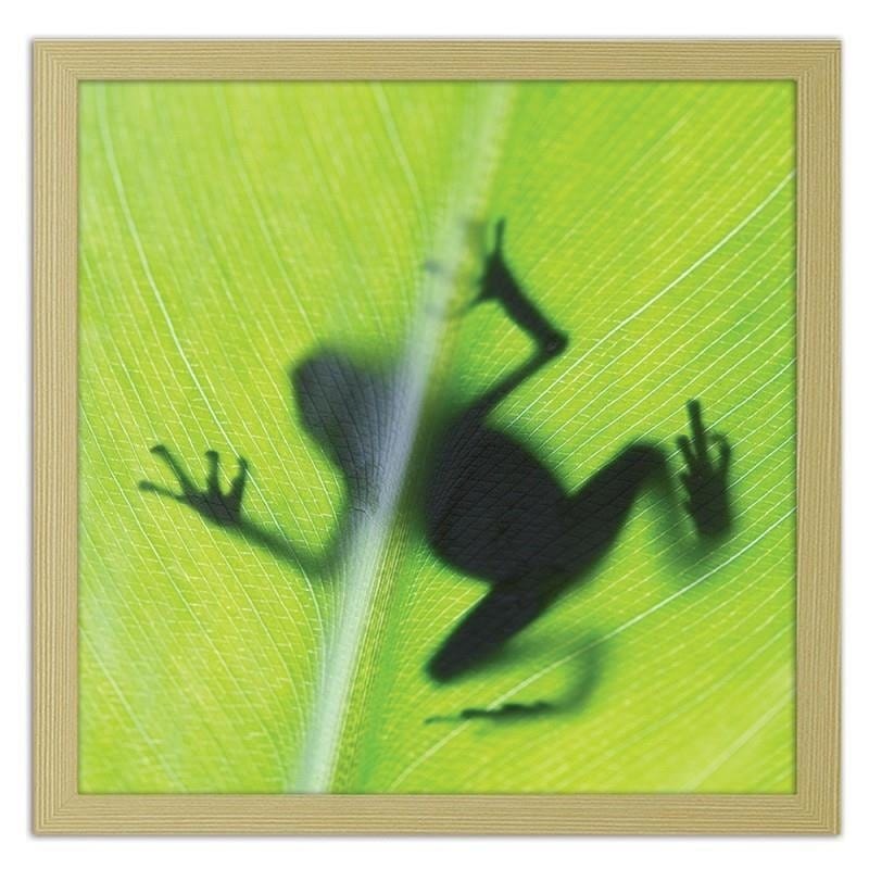 Glezna bēšā rāmī - The frog on the green leaf Home Trends DECO