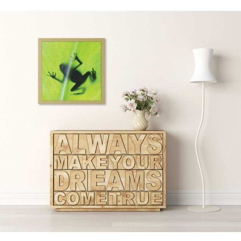 Glezna bēšā rāmī - The frog on the green leaf Home Trends DECO