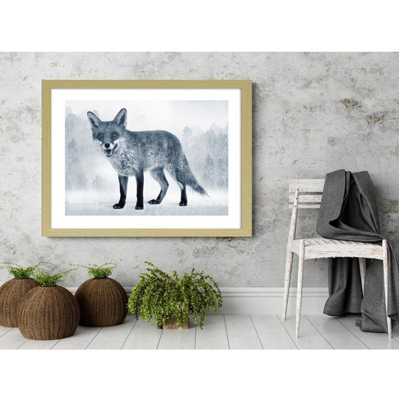 Glezna bēšā rāmī - The grey fox Home Trends DECO