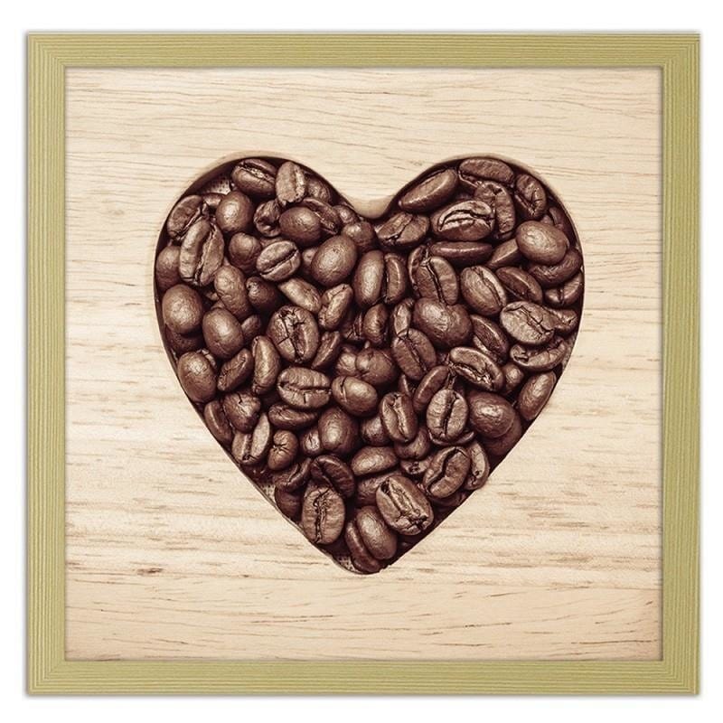 Glezna bēšā rāmī - The heart of coffee beans Home Trends DECO