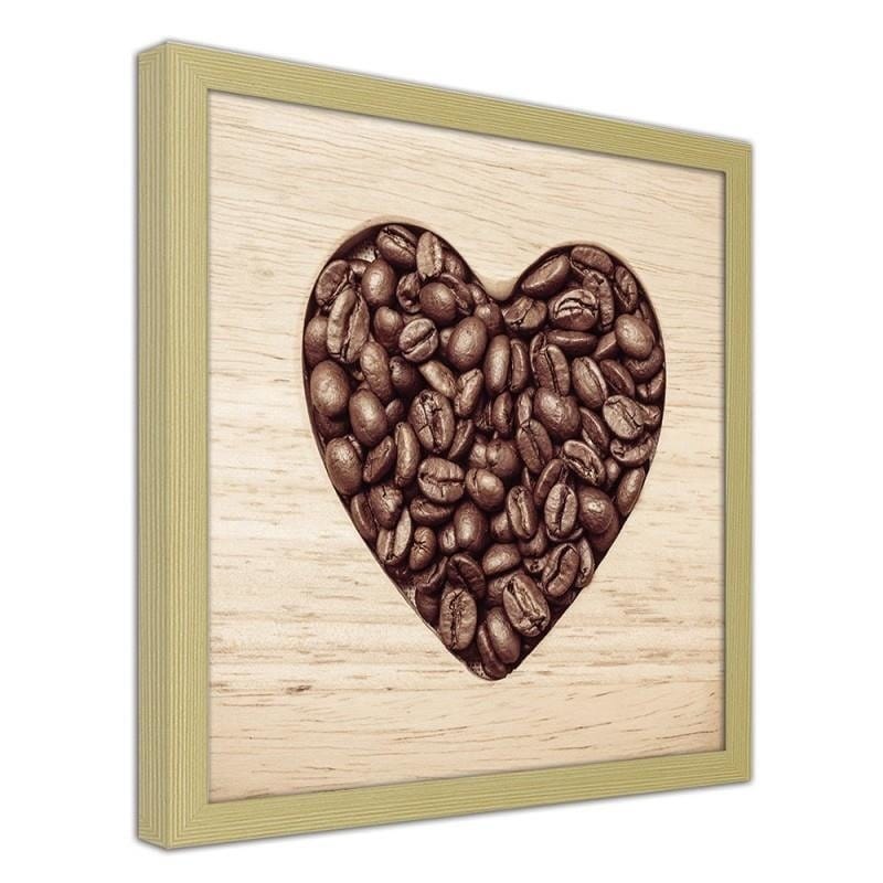 Glezna bēšā rāmī - The heart of coffee beans Home Trends DECO