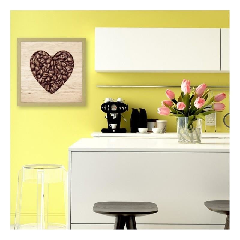 Glezna bēšā rāmī - The heart of coffee beans Home Trends DECO