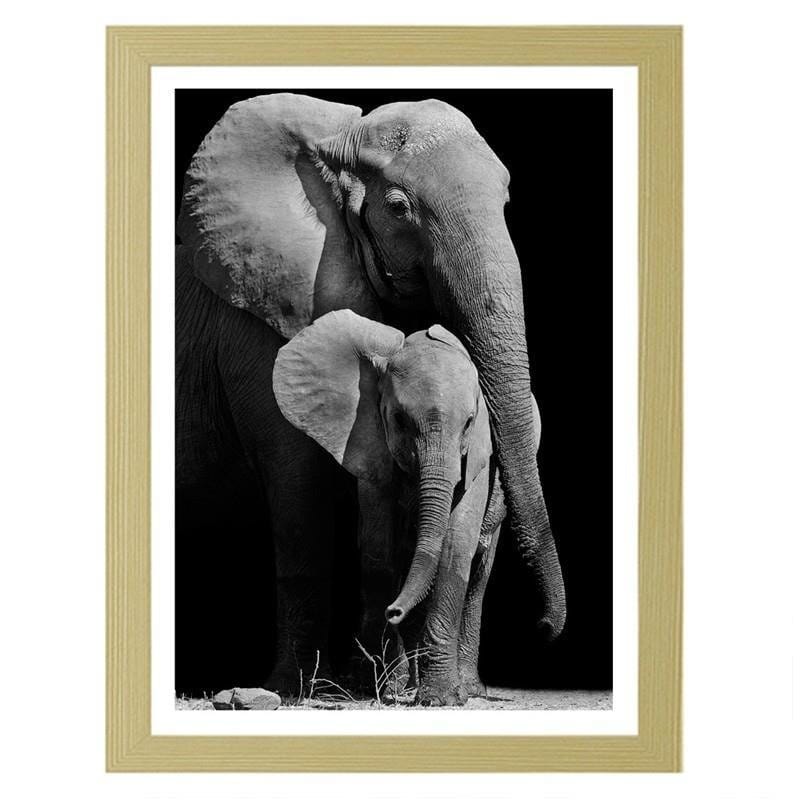 Glezna bēšā rāmī - The journey of the elephant family Home Trends DECO