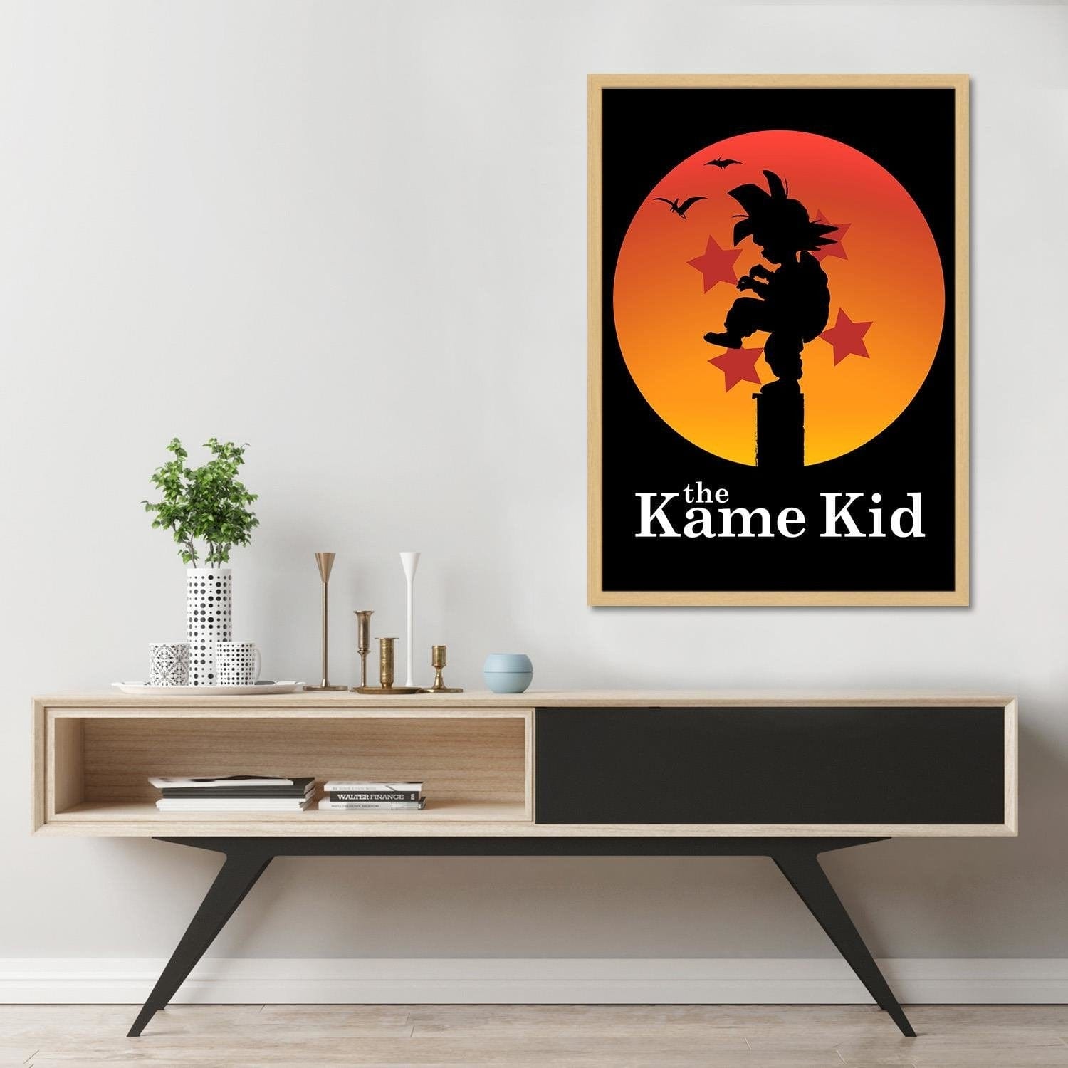 Glezna bēšā rāmī - The Kame Kid Orange Home Trends DECO