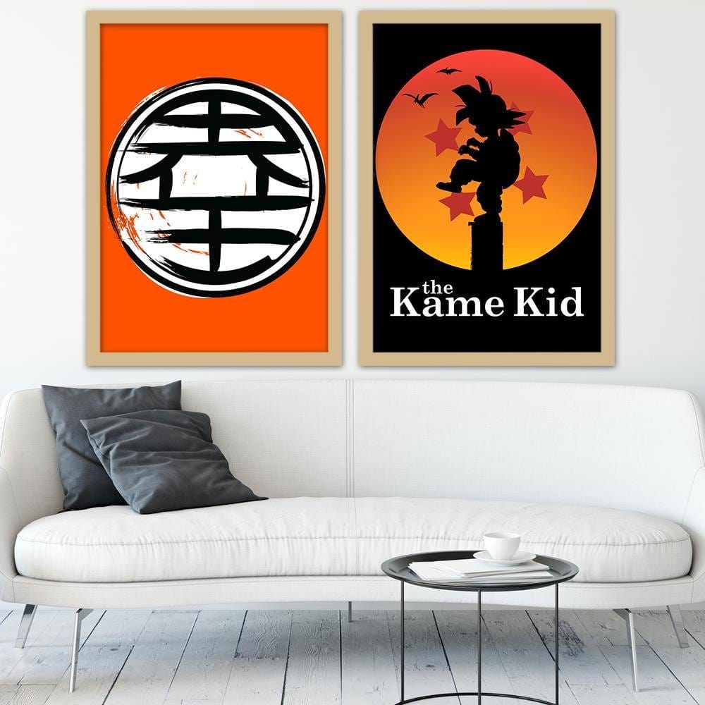 Glezna bēšā rāmī - The Kame Kid Orange Home Trends DECO