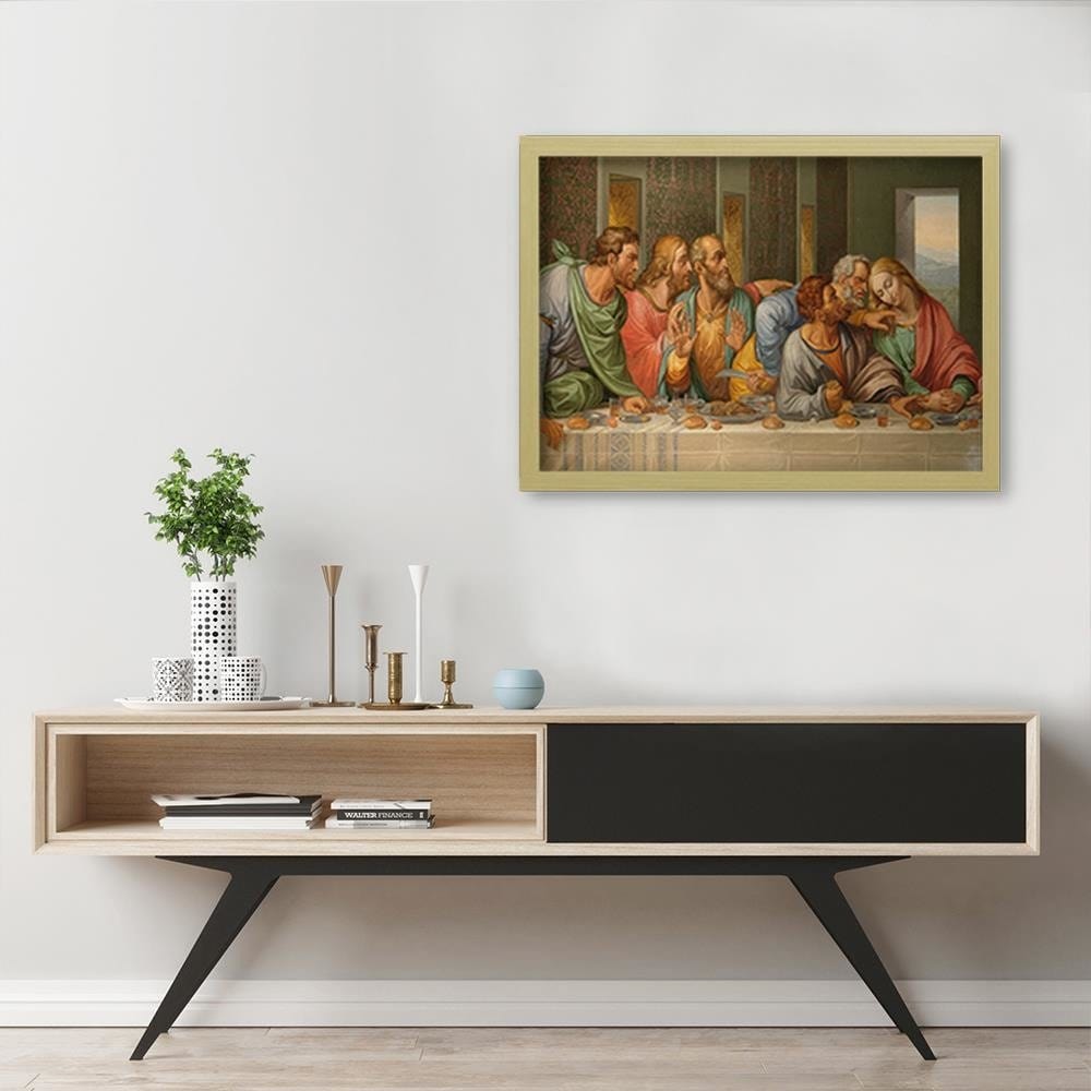 Glezna bēšā rāmī - The Last Supper By Leonardo Da Vinci Home Trends DECO