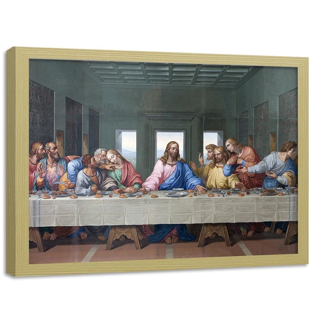 Glezna bēšā rāmī - The Last Supper Home Trends DECO
