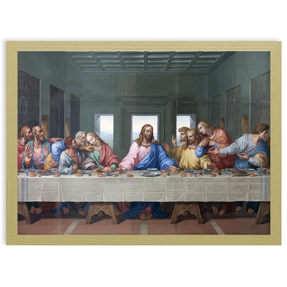 Glezna bēšā rāmī - The Last Supper Home Trends DECO