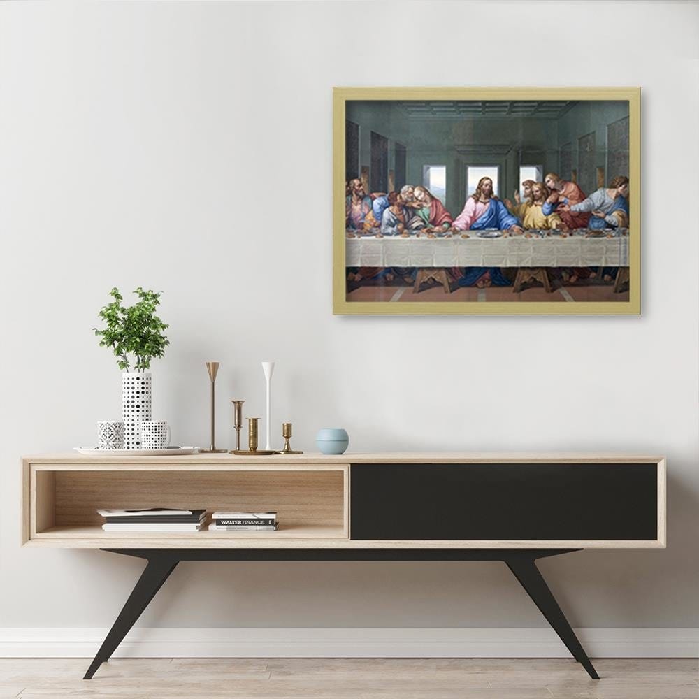 Glezna bēšā rāmī - The Last Supper Home Trends DECO