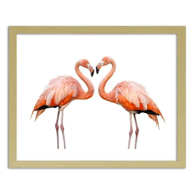 Glezna bēšā rāmī - The love of two flamingos Home Trends DECO