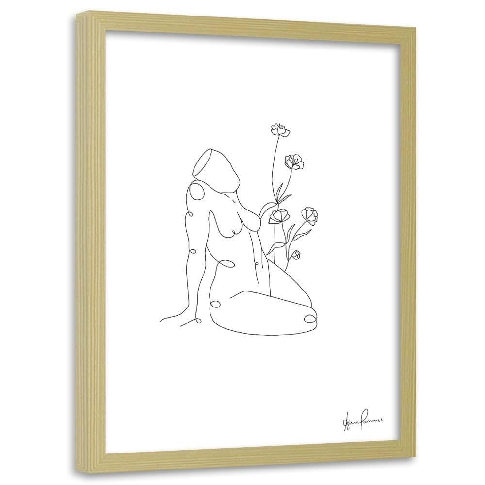 Glezna bēšā rāmī - The Posing Woman Home Trends DECO