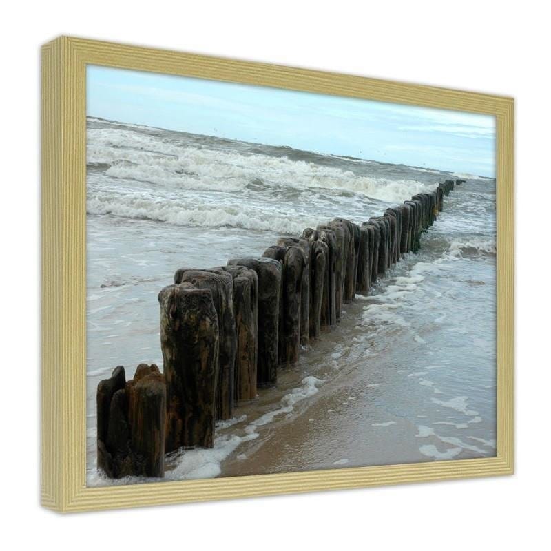 Glezna bēšā rāmī - The waves on the Baltic Sea Home Trends DECO
