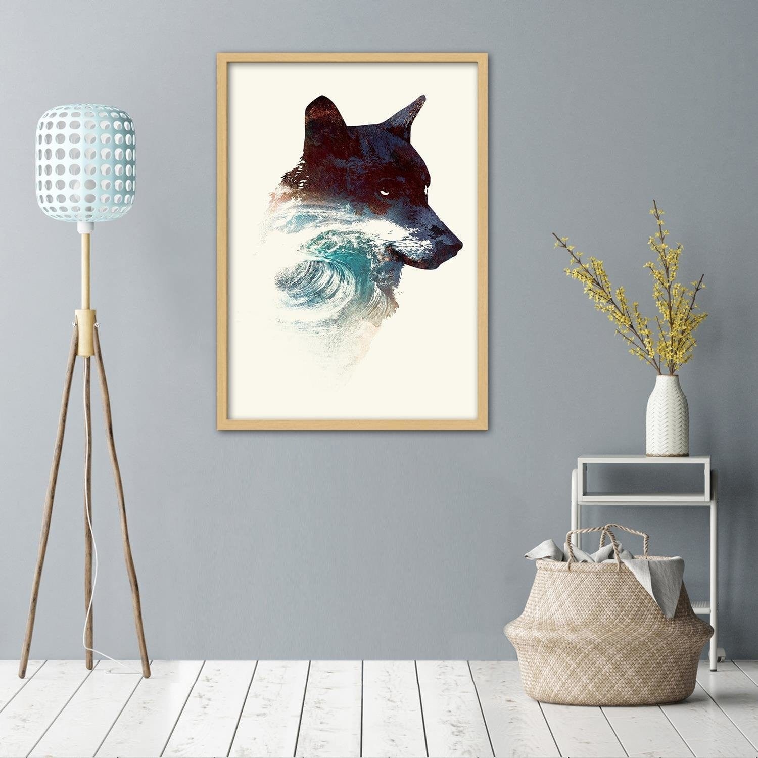 Glezna bēšā rāmī - The Wolf And The Waves Home Trends DECO