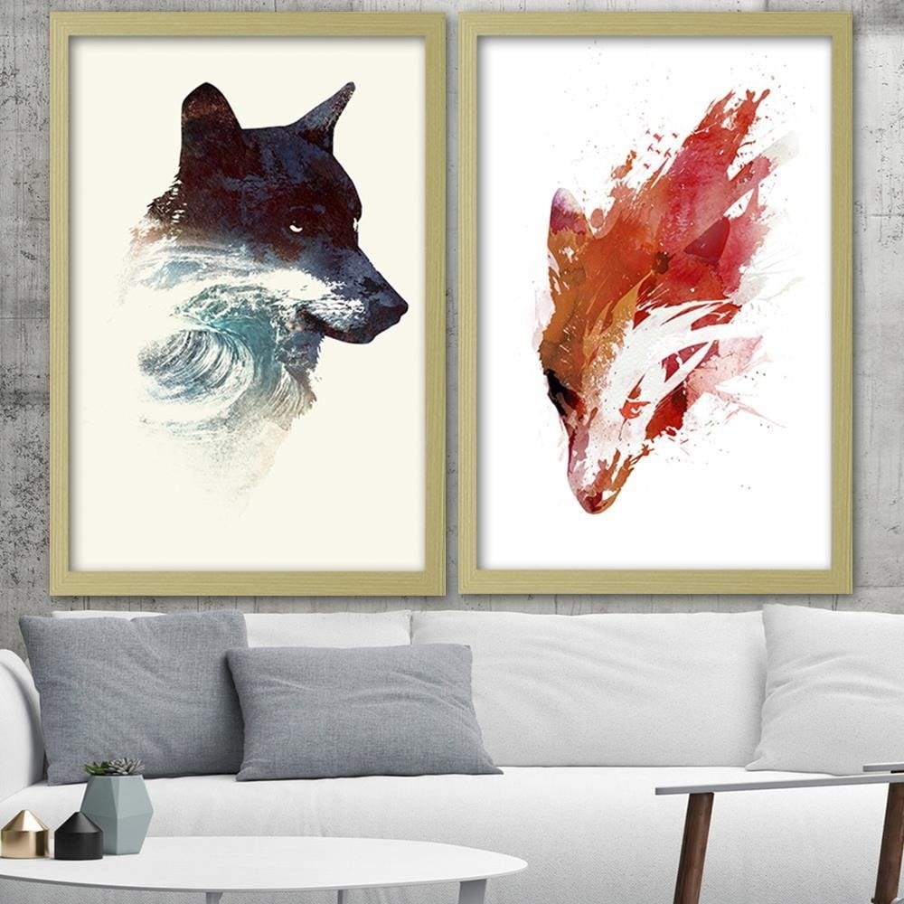 Glezna bēšā rāmī - The Wolf And The Waves Home Trends DECO