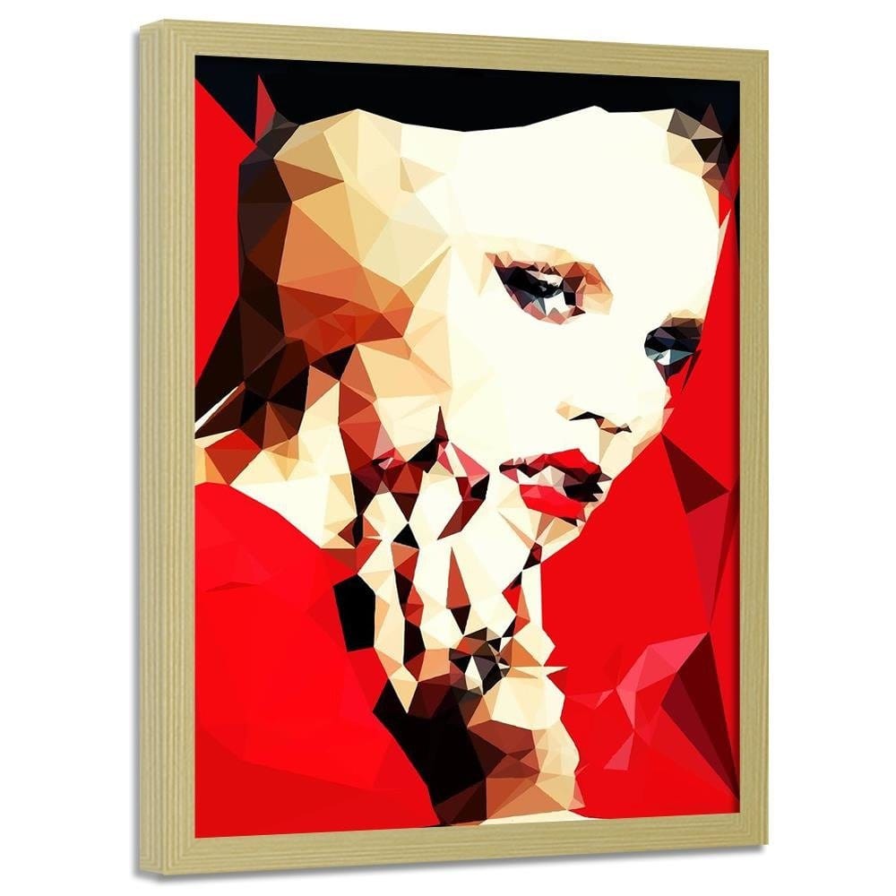 Glezna bēšā rāmī - The Woman In Red Home Trends DECO