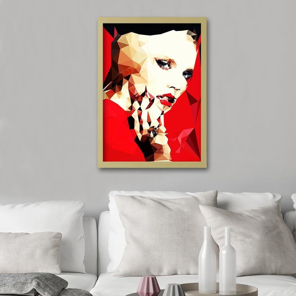 Glezna bēšā rāmī - The Woman In Red Home Trends DECO