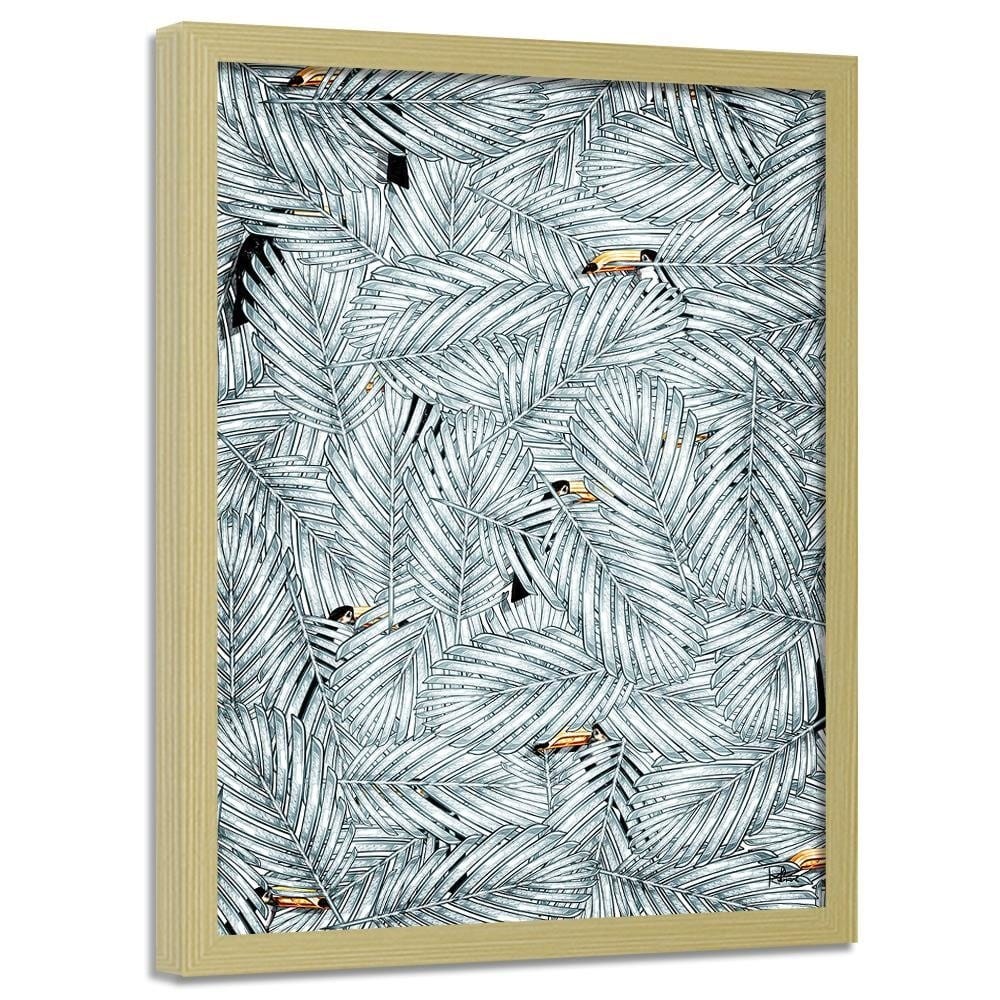 Glezna bēšā rāmī - Toucan Image Animal Print Grey Home Trends DECO