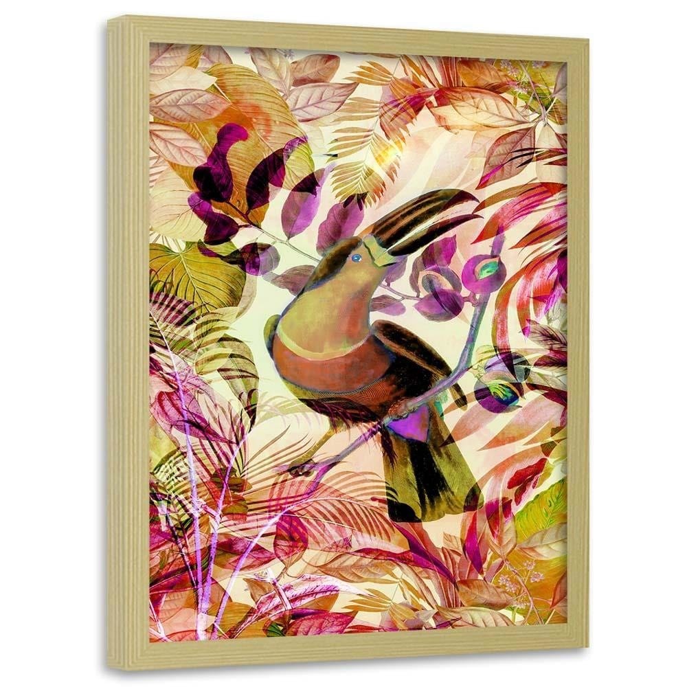 Glezna bēšā rāmī - Toucan On The Branch Home Trends DECO