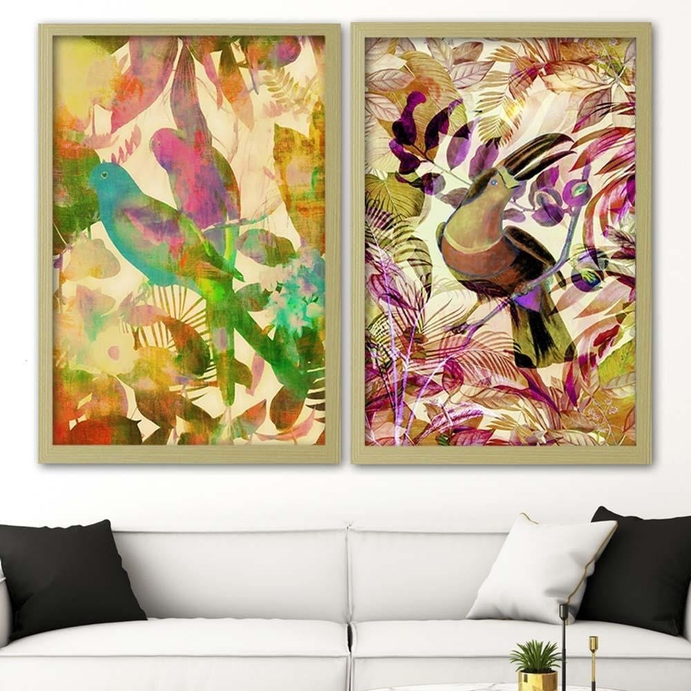Glezna bēšā rāmī - Toucan On The Branch Home Trends DECO