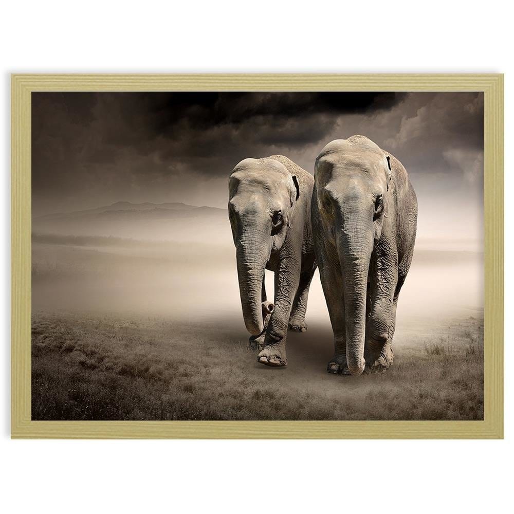 Glezna bēšā rāmī - Two Elephants Home Trends DECO