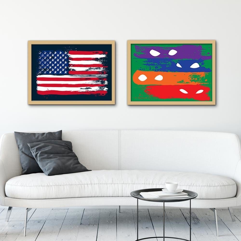 Glezna bēšā rāmī - Usa Flag Home Trends DECO