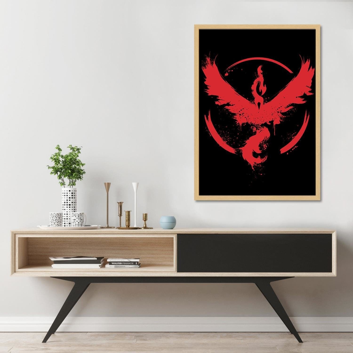Glezna bēšā rāmī - Valor Bird Red Home Trends DECO