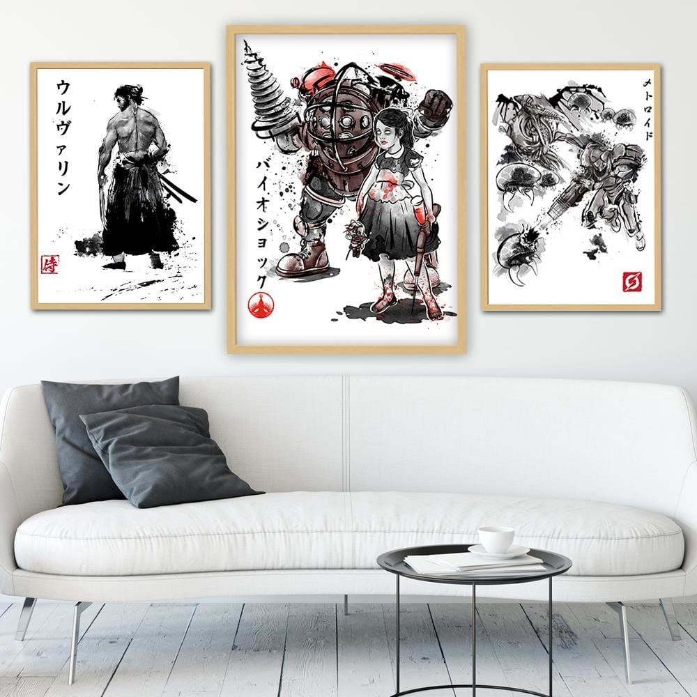 Glezna bēšā rāmī - Video Game Red Home Trends DECO