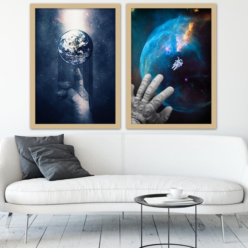 Glezna bēšā rāmī - Visual Art Blue Home Trends DECO