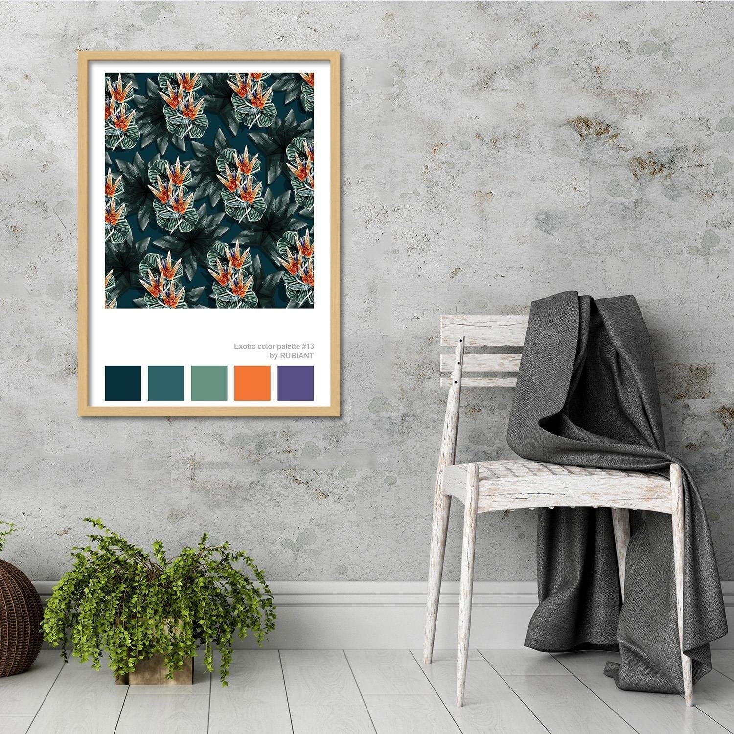 Glezna bēšā rāmī - Visual Art Green Home Trends DECO