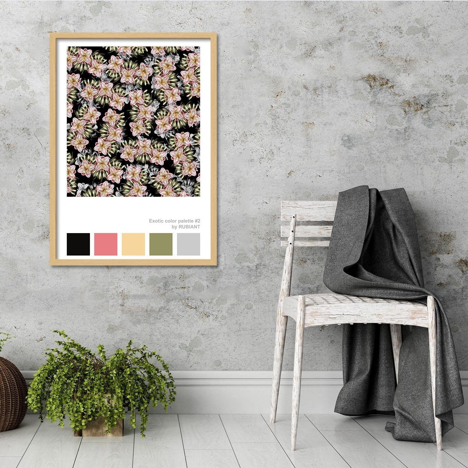 Glezna bēšā rāmī - Visual Art Pink Home Trends DECO