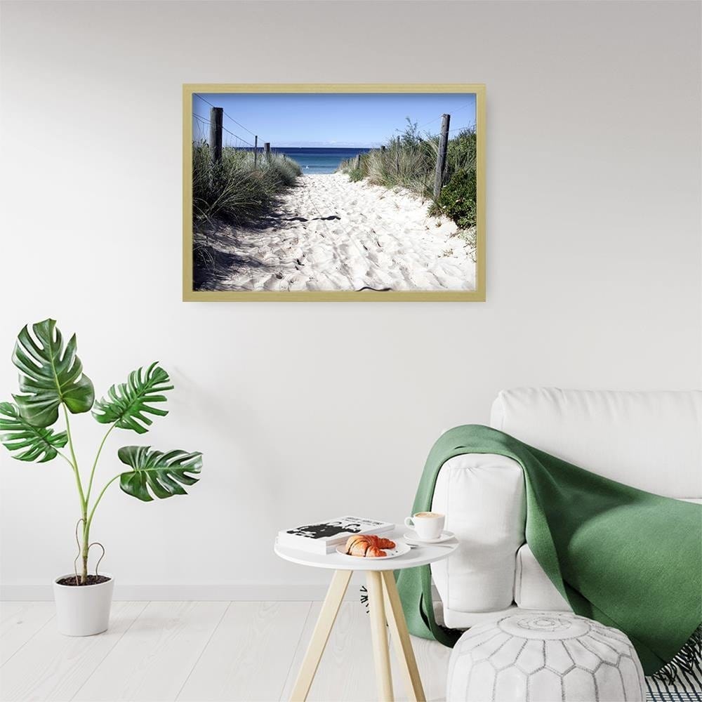 Glezna bēšā rāmī - Way To The Beach Home Trends DECO