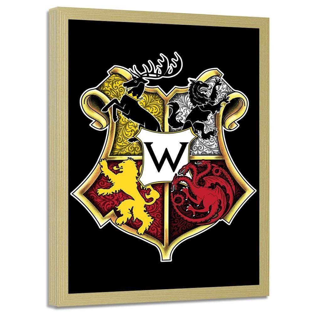 Glezna bēšā rāmī - Westeros School Home Trends DECO