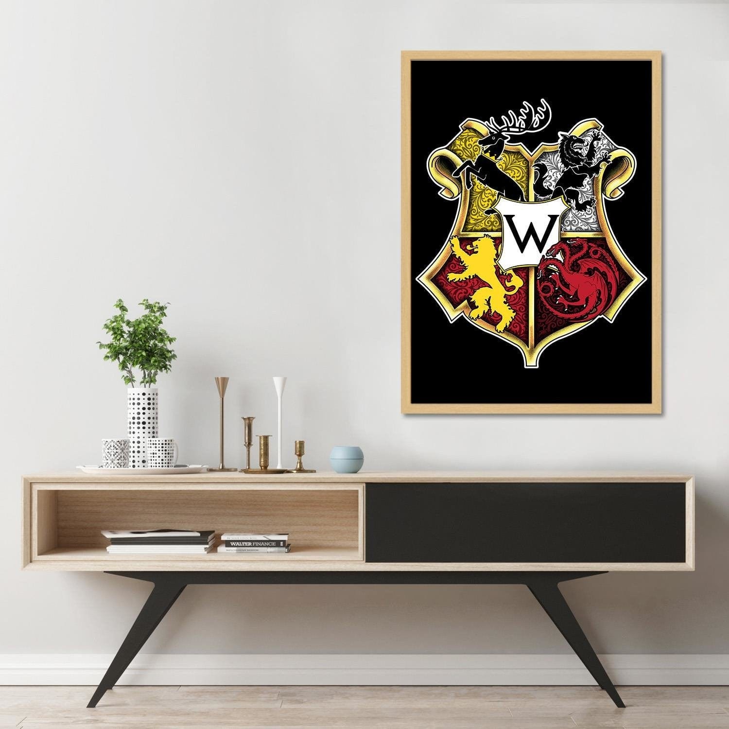 Glezna bēšā rāmī - Westeros School Home Trends DECO