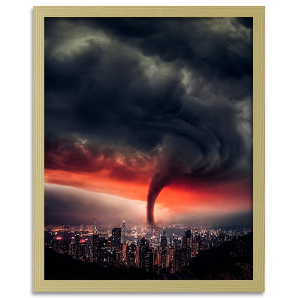 Glezna bēšā rāmī - Whirlwind Over The City Home Trends DECO